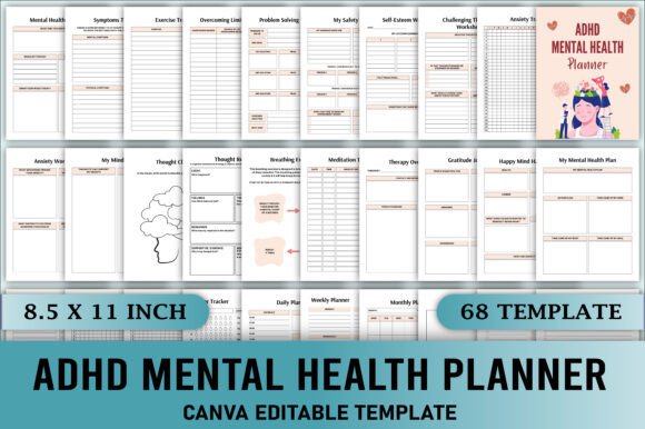 Editable ADHD Mental Health Planner