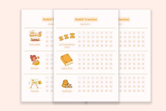 Habit Tracker 30 Days Printable Planner