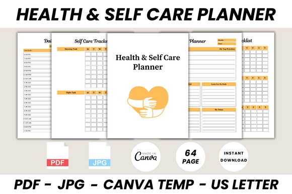 Health & Self Care Planner Canva Template