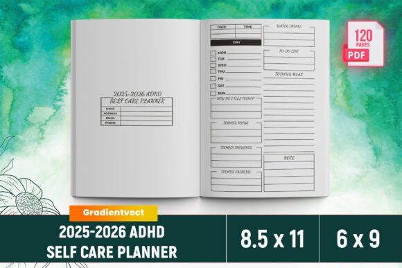 2025-2026 ADHD Self Care Planner