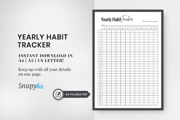 Printable Yearly Habit Tracker