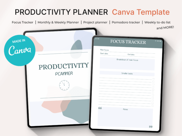 Productivity Planner Canva Template