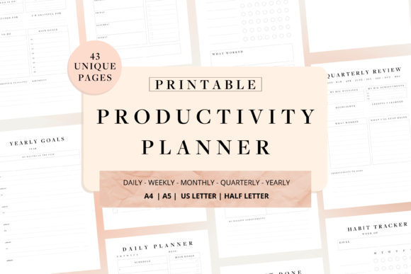 Productivity Planner Printable Bundle