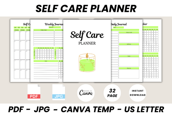 Self Care Planner Canva Template