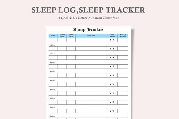 Sleep Log, Sleep Planner