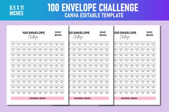 100 Envelope Challenge Canva KDP