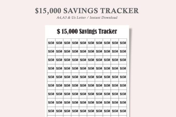 15000 Savings Tracker, Savings Tracker