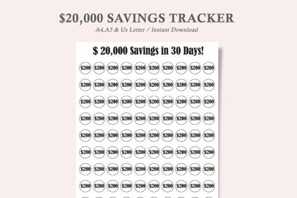20000 Savings Tracker, Savings Tracker