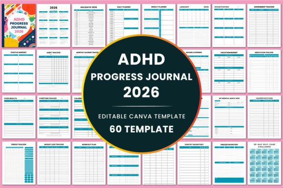 2026 ADHD Progress Journal KDP Interior