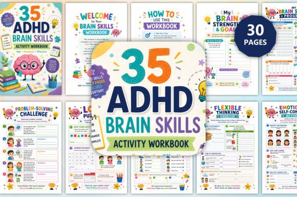 35 ADHD Brain Skills Activity Workbook
