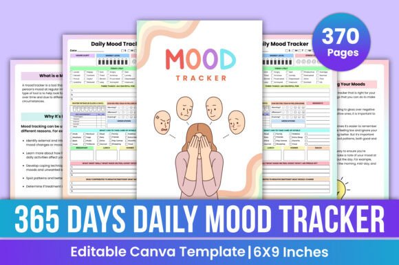 365 Days Daily Mood Tracker Canva