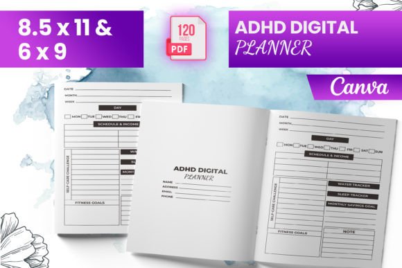 ADHD Digital Planner Canva (KDP)