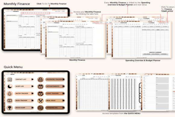 Boho-ADHD Digital Planner Horizontal Structured