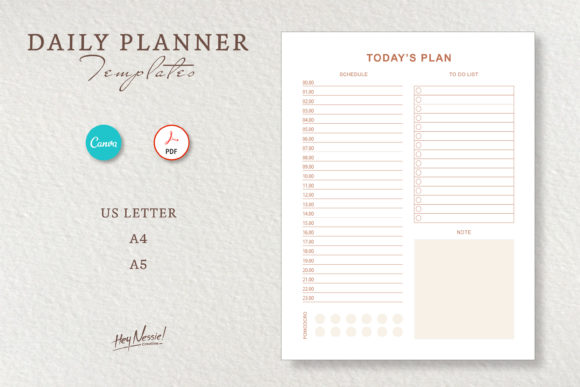 Canva Daily Pomodoro Planner