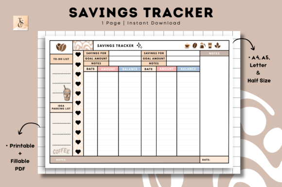 Coffee Savings Tracker • Printable