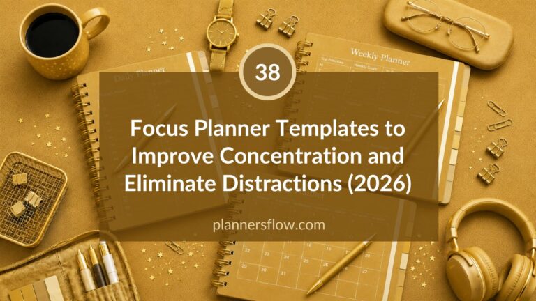 Focus Planner Templates to Improve Concentration and Eliminate Distractions