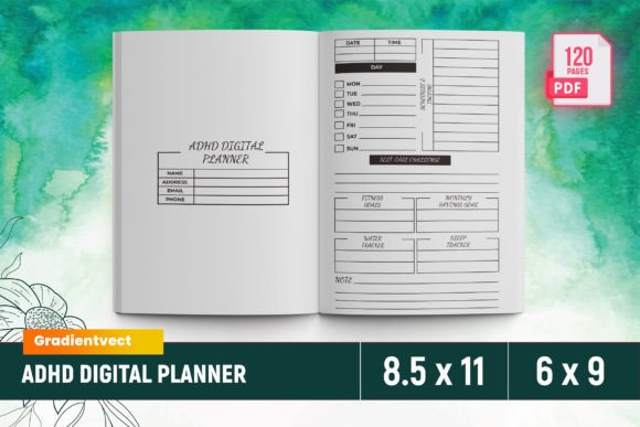 (KDP) ADHD Digital Planner Canva