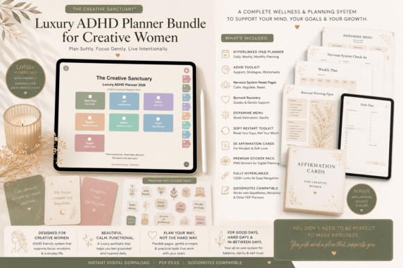 Luxury ADHD Wellness E-Planner