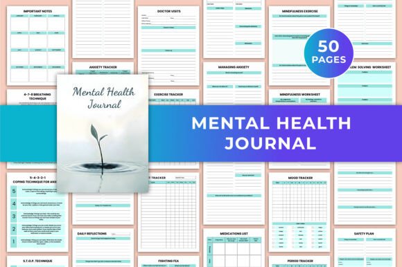 Mental Health Journal Canva KDP