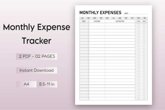 Monthly Expense Tracker Printable