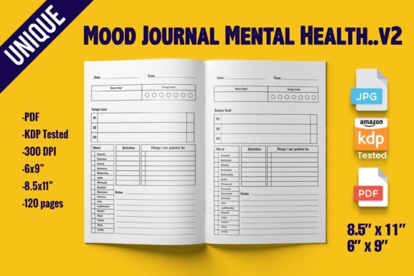 Mood Journal Mental Health (KDP Interior