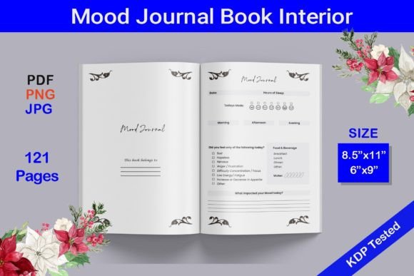 Mood Journal Book Interior for KDP