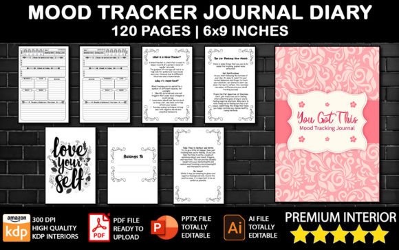 Mood Tracker Diary KDP Journal
