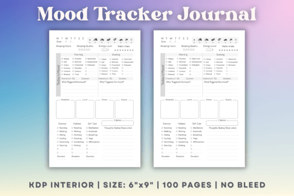 Mood Tracker Journal KDP Interior