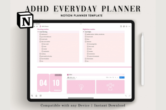 Notion Template ADHD, Notion Life Planner