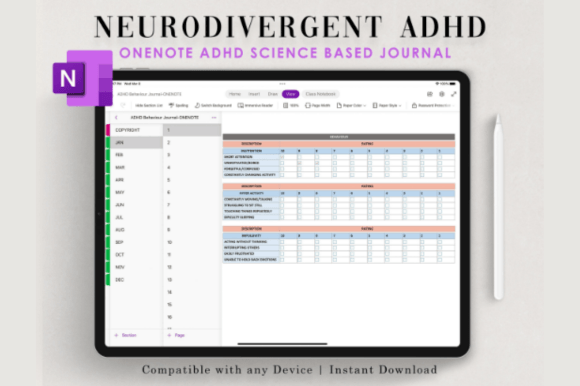 OneNote ADHD Digital Planner