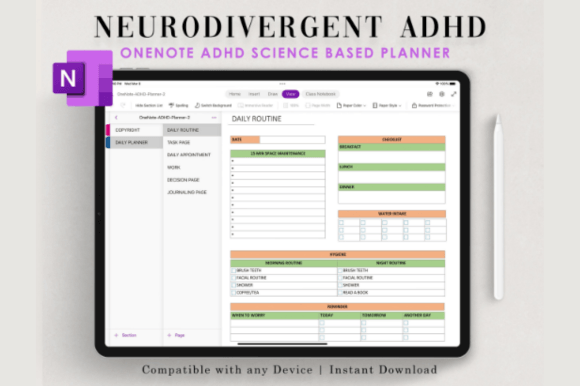 Onenote Adhd Planner Digital