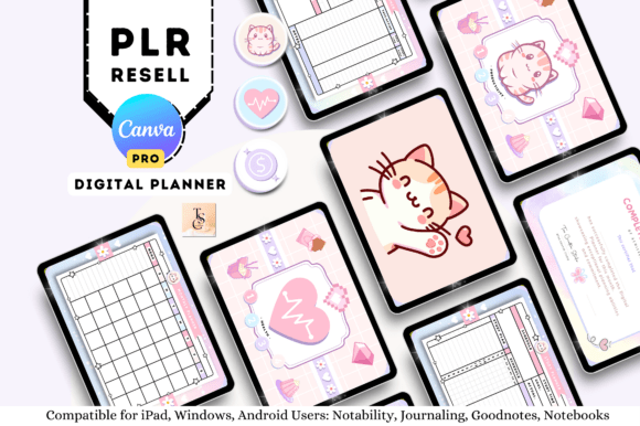 PLR Canva ADHD Cute Digital Planner