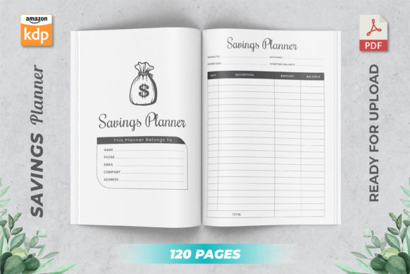 Printable Savings Tracker KDP Interior