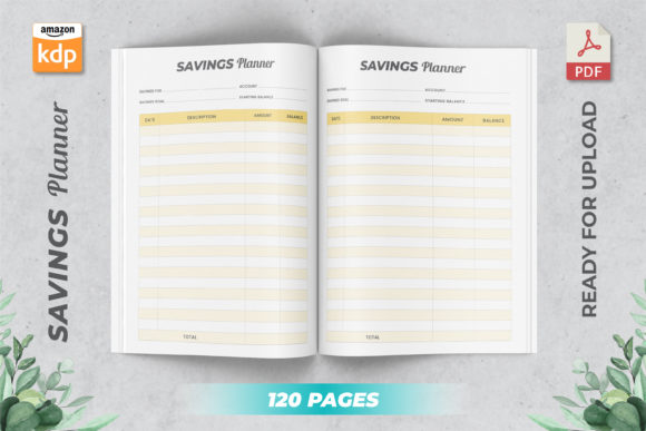 Savings Tracker KDP Interior Printable