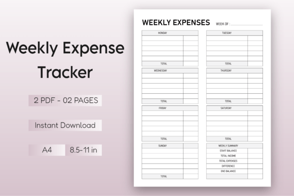 Weekly Expense Tracker Printable