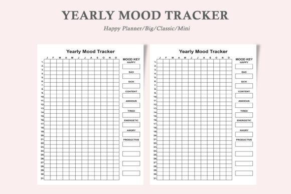 Yearly Mood Tracker, Mood Journal