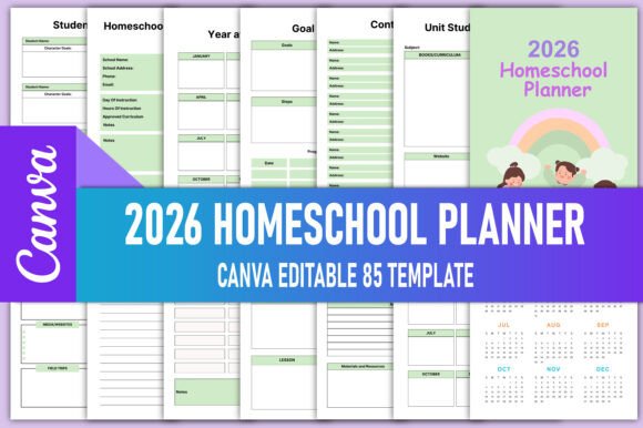 2026 Homeschool Planner Canva Interiors