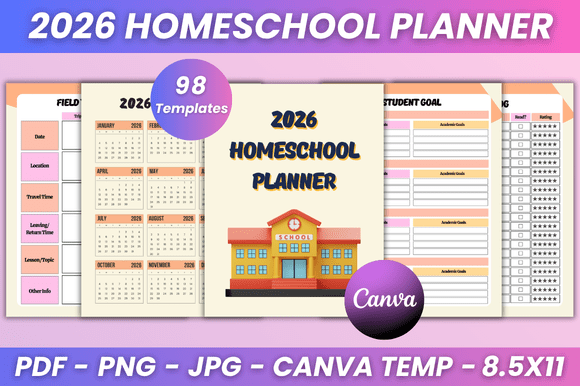 2026 Homeschool Planner Kdp Interior