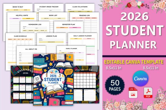 2026 Student Planner KDP Interior
