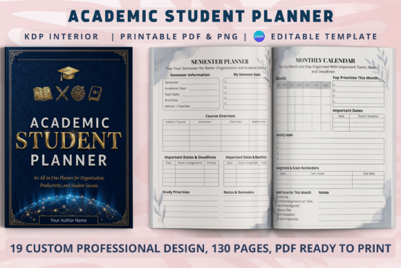 Academic Student Planner | KDP Interior