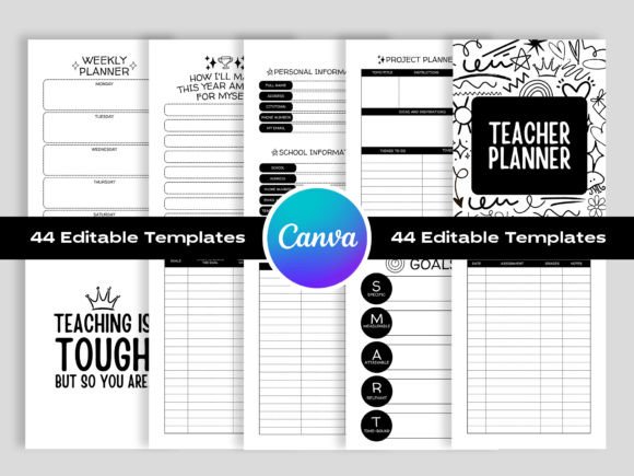 Canva Editable Undated Teacher Planner
