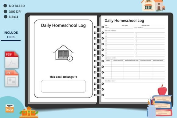 Daily Homeschool Log KDP Interior