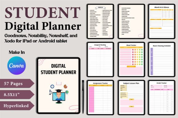 Digital Student Planner Canva Templates