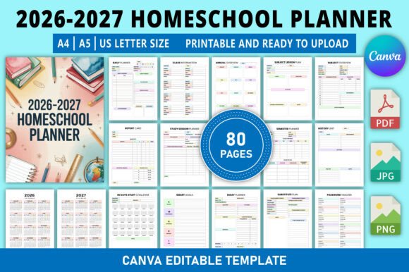Editable 2026-2027 Homeschool Planner