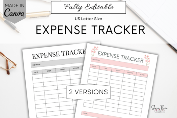 Editable Expense Tracker| Canva Template