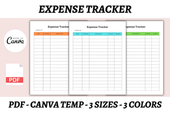 Expense Tracker Canva Template