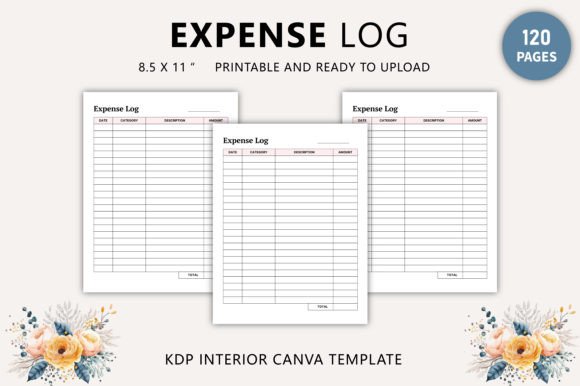 Free Expense Log Canva Template