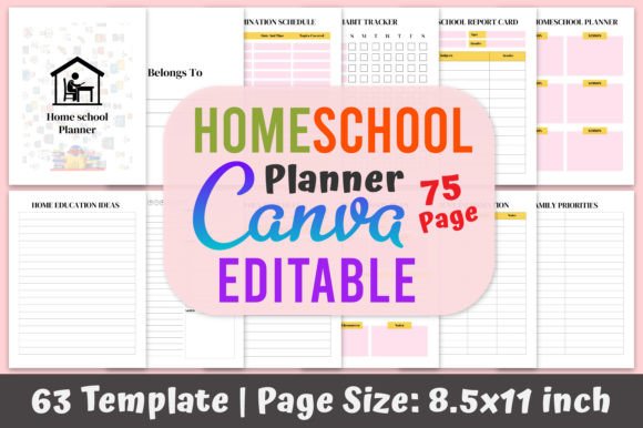 Home School Planner Printable Canva