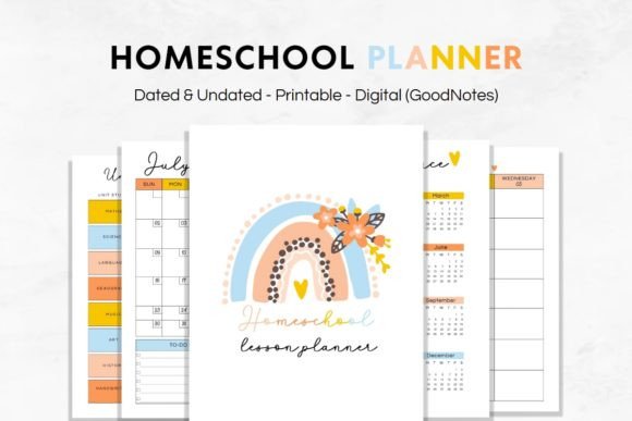 Homeschool Planner - Cute Rainbow