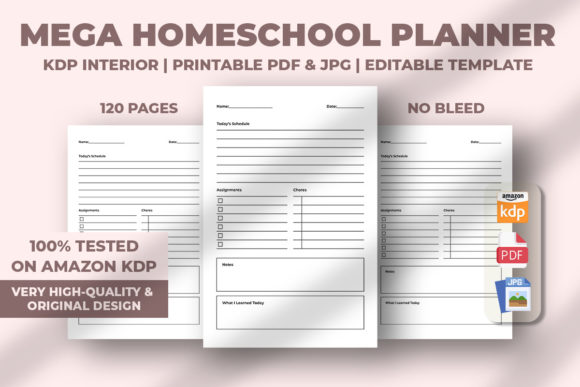 Mega Homeschool Planner KDP Interior